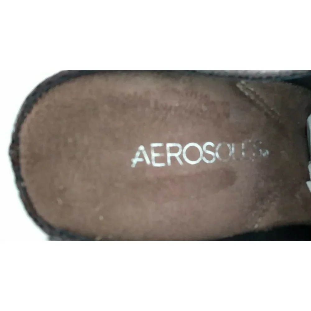 Aerosoles Cinch Worm Women's Brown Vegan Mules Slip On High Heels Sandals 7.5 B - Picture 9 of 10